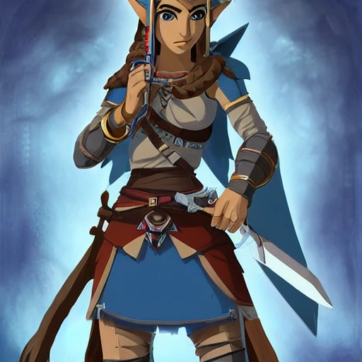 {{{long haired female sheikah sheik warrior in ancient heavy armor}}, 1girl, {{in style of the legend of zelda breath of the wild character art work}}, {dark color scheme}, muscular strong body, large breasts, waist up portrait, digital water colors, sharp focus, face focus, detailed face and eyes, simple solid color background, masterpiece, artstation