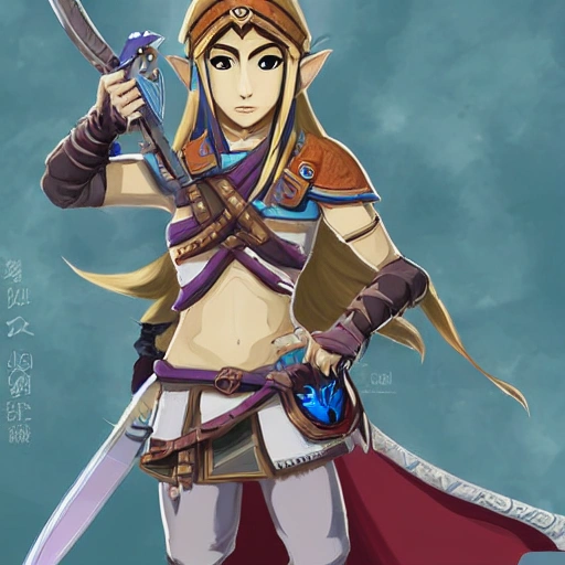 {{{long haired female sheikah sheik warrior in ancient japanese ninja armor}}, 1girl, {{in style of the legend of zelda breath of the wild character art work}}, {dark color scheme}, muscular strong body, large breasts, waist up portrait, digital water colors, sharp focus, face focus, detailed face and eyes, simple solid color background, masterpiece, artstation