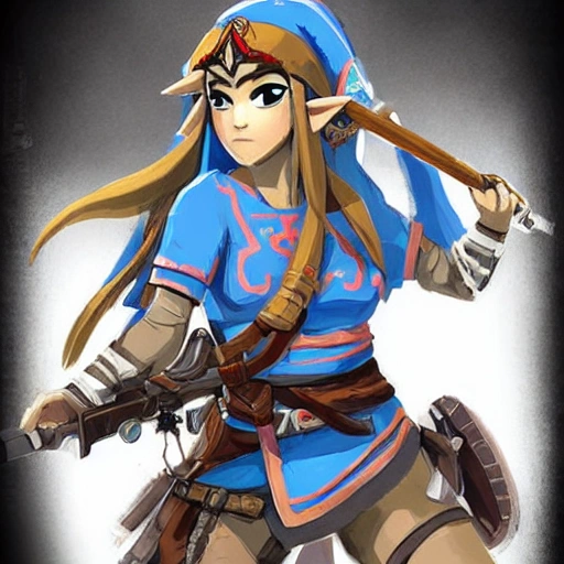 {{{long haired female sheikah sheik spy in ancient japanese ninja armor}}, 1girl, {{in style of the legend of zelda breath of the wild character art work}}, {dark color scheme}, muscular strong body, large breasts, waist up portrait, digital water colors, sharp focus, face focus, detailed face and eyes, simple solid color background, masterpiece, artstation