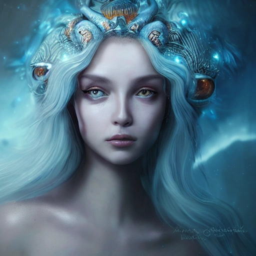 ultra realistic photo portrait of alien princess cosmic energy ...