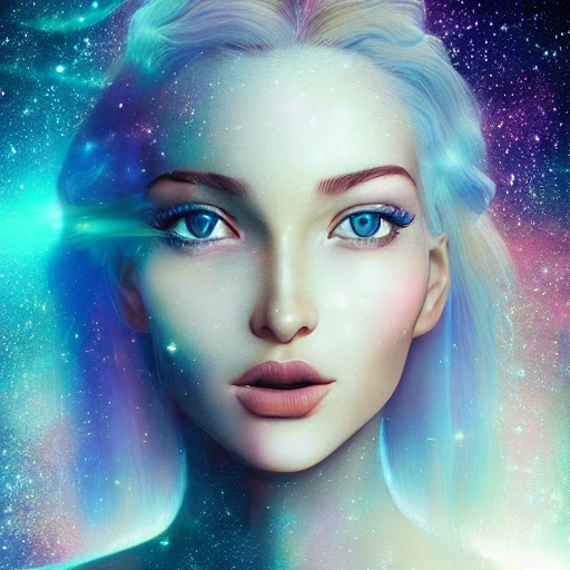 ultra realistic photo portrait of space galaxy princess cosmic energy, redshift style, a real perfect female body of beautiful, perfect face, beautiful clearly eyes, confident attitude, perfect composition, beautiful detailed, insanely detailed, trending on artstation, 8 k artistic photography, photorealistic concept art, soft natural volumetric cinematic perfect light, oil on canvas, sharp focus, illustration, dreamy magical atmosphere, 4k, 8k, , 3D