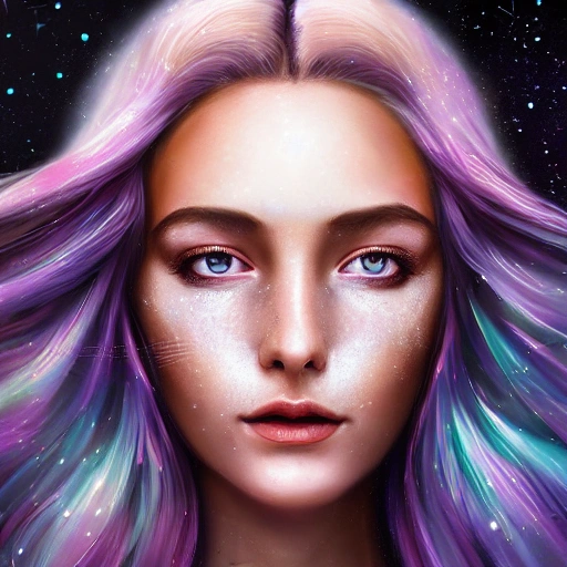 ultra realistic photo portrait of space galaxy princess energy ...