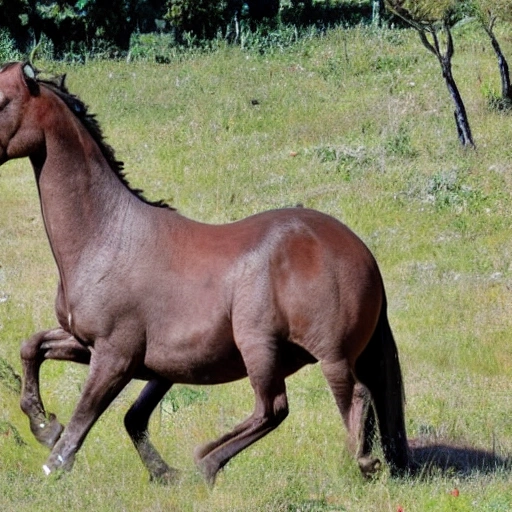 un caballo con apariencia de tiburón 