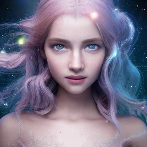 ultra realistic photo style, a real perfect galactic princess, beautiful perfect face, intricate, elegant, highly detailed, photography, epic cinematic, octane render, extremely detailed, vibrant energy, perfect eyes, smiley attitude, long hair, perfect composition, soft natural volumetric cinematic perfect light, sharp focus, smooth, 4k, 8k, , 3D