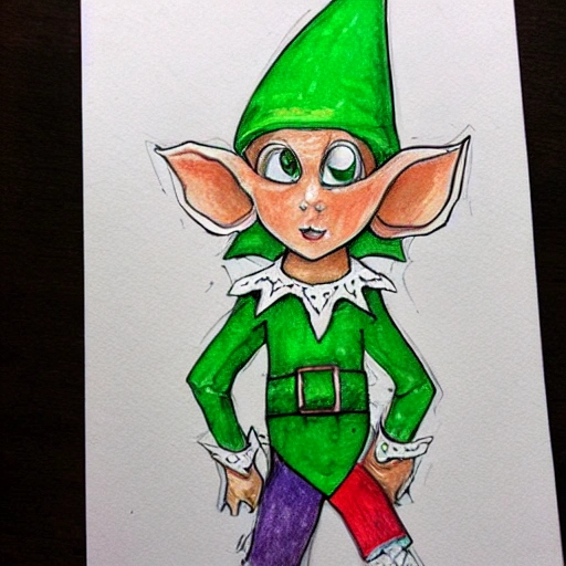 Elf, Sketch, Water Color, 3D, Trippy