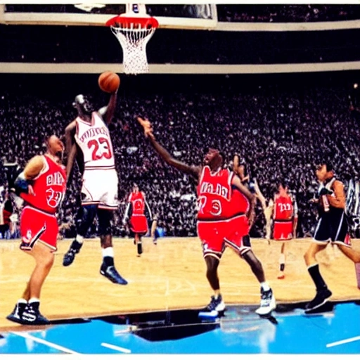 Player basketball 
Michael Jordan in jump to basket
matrix style