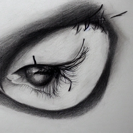 Fly caught between eye lashes, Pencil Sketch