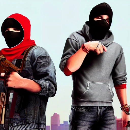 Hyper realistic 4k wallpaper of two blood gang members with red ...