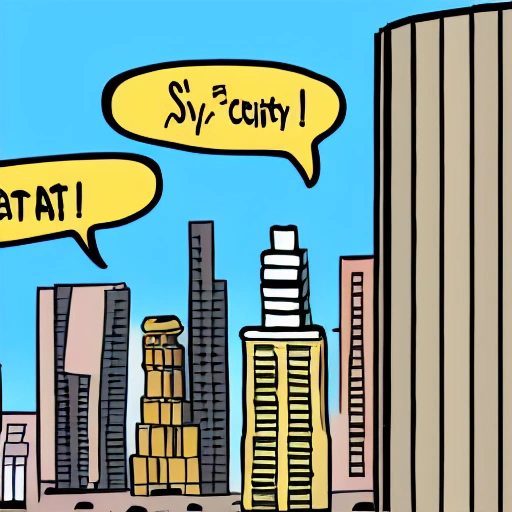 Rat the size of a skyscraper, city, sky, Cartoon
