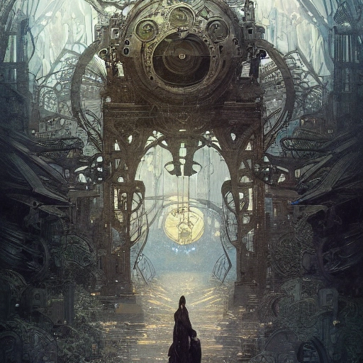 a highly detailed digital image of an imagination machine, concept art, art station, society, very detailed, intricate, detailed illustration, by greg rutkowski and alphonse mucha, Paul Lehr and Beeple, minimize, black an white, masterpiece, no background, machine, Pencil Sketch