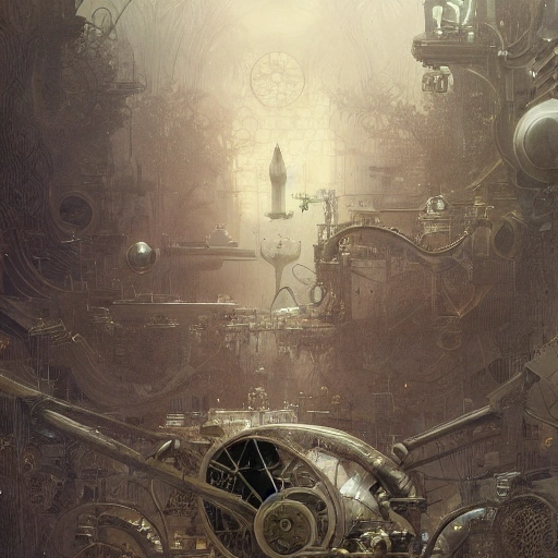 a highly detailed digital image of an imagination machine, concept art, art station, society, very detailed, intricate, detailed illustration, by greg rutkowski and alphonse mucha, Paul Lehr and Beeple, minimize, black an white, masterpiece, no background, machine, Pencil Sketch