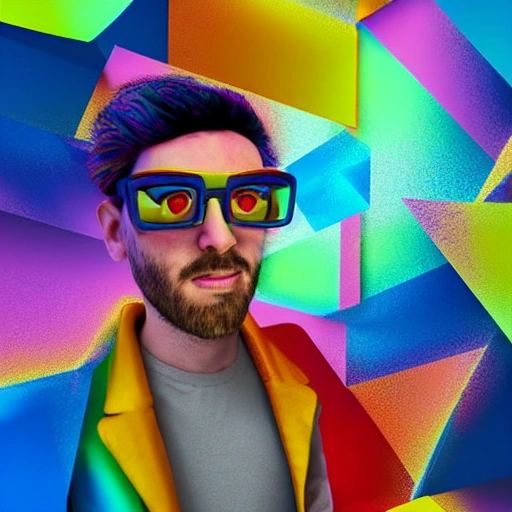 realistic 3D ilustration of artistic video producer with happy colors