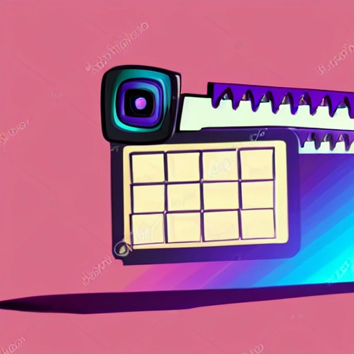 realistic 3D ilustration of artistic video producer with cameras and clapperboard happy colors