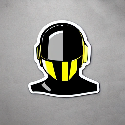 Concept art of tshirt design, vector logo a portrait of daft punk, art by ilya kuvshinov, sticker, limited color, logo
