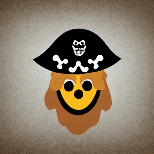 pirate smile Dog face character, Trippy