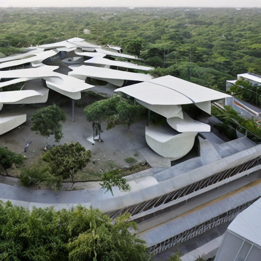 Bringing together creativity, technology and sustainability, the National Institute of Design in Hyderabad is a modern-day oasis for aspiring designers. Designed by world-renowned architect BV Doshi, this campus serves as a source of inspiration and a hub for innovation. Embracing the rich cultural heritage of Hyderabad while embracing cutting-edge design practices, the NID campus is a vibrant and dynamic space that fosters collaboration and growth. From textiles and product design to graphics and animation, students here are empowered to turn their artistic visions into tangible realities. Join us in this unique artistic journey and become a part of the design revolution that is shaping India's future.Zaha Hadid Architects thesis level design art and culture elements, 3D