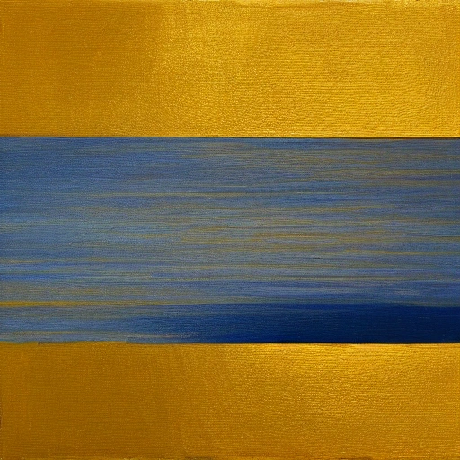 painting that represents minimalist knowledge, in gold and blue colors