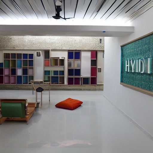 interigrated design studio with modren elements with hydrabad context art and culture in campus 