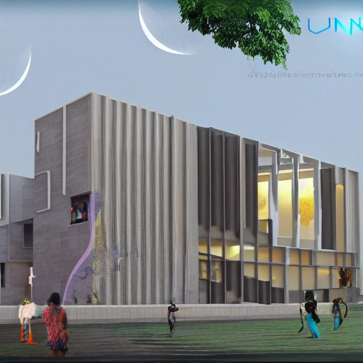 univarsal design studio with modren elements with hydrabad context art and culture in campus 