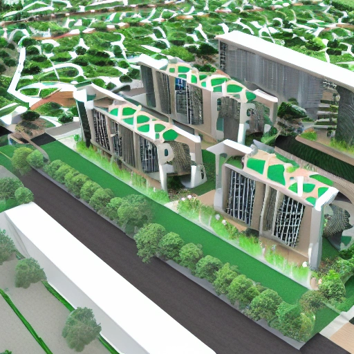 mordern campus design with 20 arcs of land , 3D national instute og design in hydrabad 