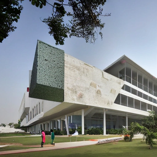 Bringing together creativity, technology and sustainability, the National Institute of Design in Hyderabad is a modern-day oasis for aspiring designers. Designed by world-renowned architect BV Doshi, this campus serves as a source of inspiration and a hub for innovation. Embracing the rich cultural heritage of Hyderabad while embracing cutting-edge design practices, the NID campus is a vibrant and dynamic space that fosters collaboration and growth. From textiles and product design to graphics and animation, students here are empowered to turn their artistic visions into tangible realities. Join us in this unique artistic journey and become a part of the design revolution that is shaping India's future.Zaha Hadid Architects thesis level design art and culture elements, 3D