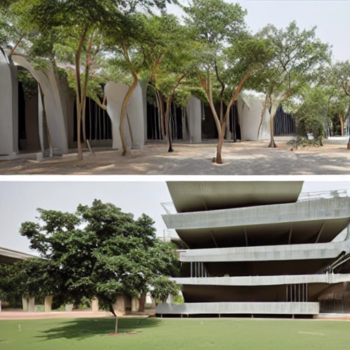 Bringing together creativity, technology and sustainability, the National Institute of Design in Hyderabad is a modern-day oasis for aspiring designers. Designed by world-renowned architect BV Doshi, this campus serves as a source of inspiration and a hub for innovation. Embracing the rich cultural heritage of Hyderabad while embracing cutting-edge design practices, the NID campus is a vibrant and dynamic space that fosters collaboration and growth. From textiles and product design to graphics and animation, students here are empowered to turn their artistic visions into tangible realities. Join us in this unique artistic journey and become a part of the design revolution that is shaping India's future.Zaha Hadid Architects thesis level design art and culture elements, 3D