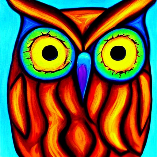 OWL PAINTING WITH GLASSES AND BOARD
, Trippy