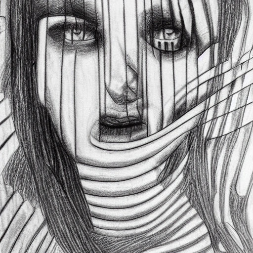 Pencil Sketch Trippy Arthubai 4951