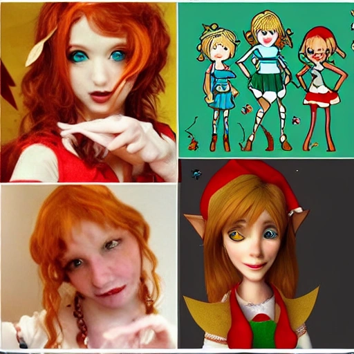 secretary, messy hair, ginger, fantasy, elf, girl