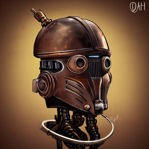 steampunk helmet fantasy art mask robot ninja stylized digital illustration sharp focus, elegant intricate digital painting artstation concept art global illumination ray tracing advanced technology chaykin howard and campionpascale and cooke darwyn and davis jack style starwars

