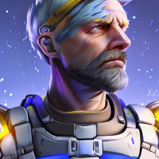 close-up head, facing camera, realistic digital painting headshot portrait of an (angry:1.4) (blond:1.1) man, (pale:1.3) blue eyes, dark sci-fi spaceship universe, bright blue sport jacket, intricate details, (abstract background:1.2), (light particle:1.1), (overwatch style:0.8), (star wars style:0.3), (very detailed skin:0.8), (game concept:1.3), (arcane style:0.8), (depth of field:1.3), global illumination, art by hoang lap and fuji choko and artgerm, and greg rutkowski and viktoria gavrilenko