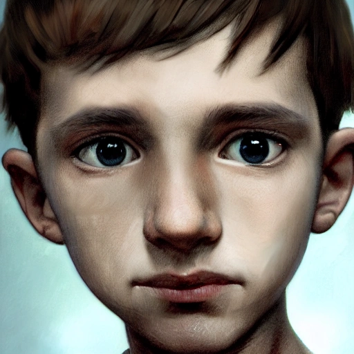 olpntng style, analog style, young boy, delicate face with bloom by Sandro Botiicelli, Renaud Matgen, head and shoulders portrait, 8k resolution concept art portrait by Greg Rutkowski, Artgerm, WLOP, Alphonse Mucha dynamic lighting hyperdetailed intricately detailed Splash art trending on Artstation triadic colors Unreal Engine 5 volumetric lighting, oil painting, heavy strokes, paint dripping