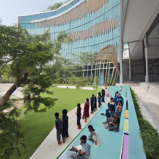 Bringing together creativity, technology and sustainability, the National Institute of Design in Hyderabad is a modern-day oasis for aspiring designers. Designed by world-renowned architect BV Doshi, this campus serves as a source of inspiration and a hub for innovation. Embracing the rich cultural heritage of Hyderabad while embracing cutting-edge design practices, the NID campus is a vibrant and dynamic space that fosters collaboration and growth. From textiles and product design to graphics and animation, students here are empowered to turn their artistic visions into tangible realities. Join us in this unique artistic journey and become a part of the design revolution that is shaping India's future.Zaha Hadid Architects thesis level design art and culture elements, 3D