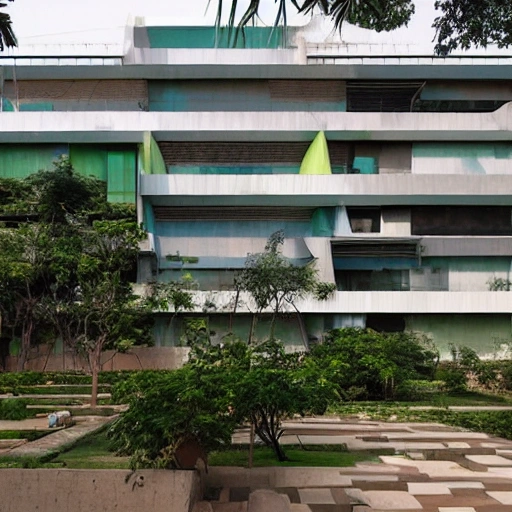 Bringing together creativity, technology and sustainability, the National Institute of Design in Hyderabad is a modern-day oasis for aspiring designers. Designed by world-renowned architect BV Doshi, this campus serves as a source of inspiration and a hub for innovation. Embracing the rich cultural heritage of Hyderabad while embracing cutting-edge design practices, the NID campus is a vibrant and dynamic space that fosters collaboration and growth. From textiles and product design to graphics and animation, students here are empowered to turn their artistic visions into tangible realities. Join us in this unique artistic journey and become a part of the design revolution that is shaping India's future.Zaha Hadid Architects thesis level design art and culture elements, 3D acadamic block hostel blocks oat landscape parking canteen sports complex 