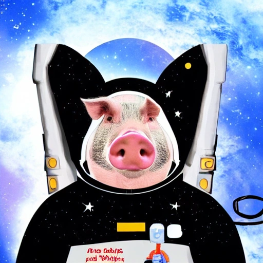 a pig in space suit