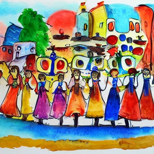 Carnaval para la escuela Sant Marc de Calldetenes con el tema de la vuelta al mundo en 80 dias
Water Color