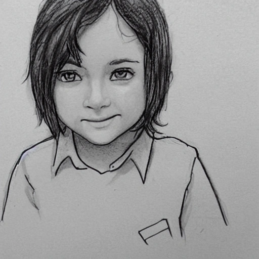 Crear un personaje para una historia de niños, el protagonista es un niño de 8 años que aspira en ser corredor, de aspecto latino y de cabello rizado,  Pencil Sketch