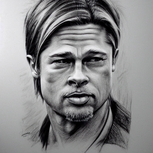 brad pitt dolly parton Pencil Sketch  Arthubai