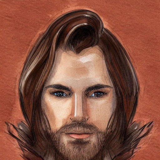 A headshot portrait of a beautiful man with brown hair, symmetrical face, 8 k, trending artstation, Water Color