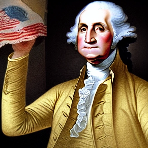 george washington tomando cafe, la taza dice george washington coffee house