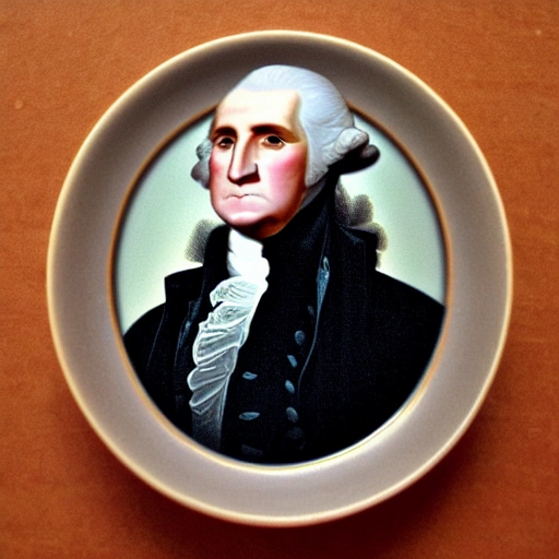 george washington tomando cafe, la taza dice george washington coffee house, 3D