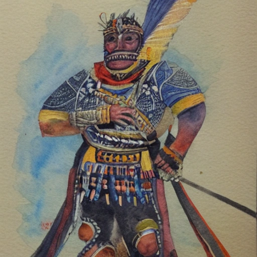 Guane's Warrior ,  Water Color