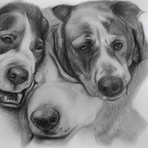 perros jugando poker , Pencil Sketch