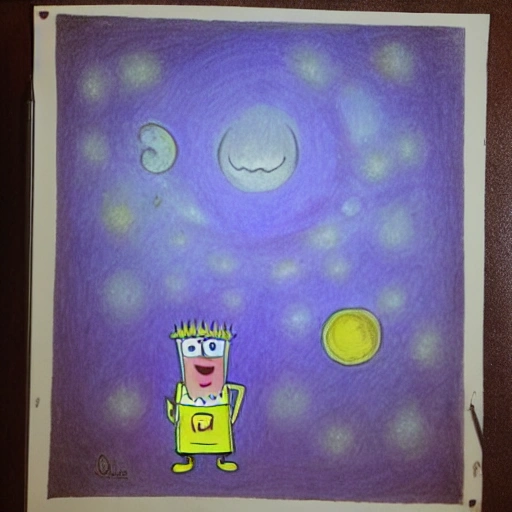 spongbob in the moon, Pencil Sketch