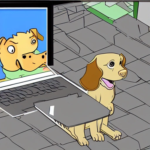 , Cartoon, 3D, dog, hacker