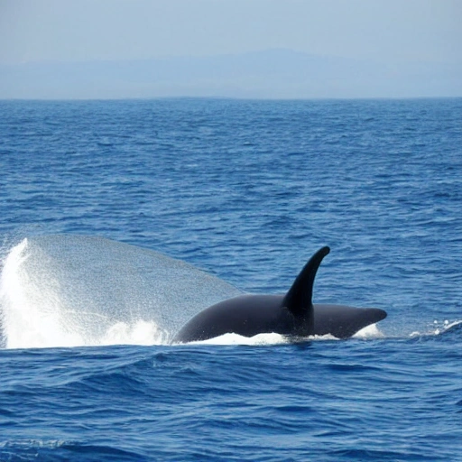 ballena solitaria en un mar 

