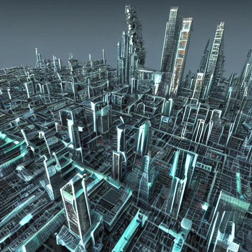 ciudad ciberpunk , 3D, futurismo, cibernetica