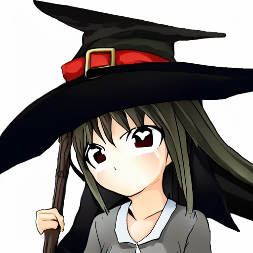 anime girl with witch hat 