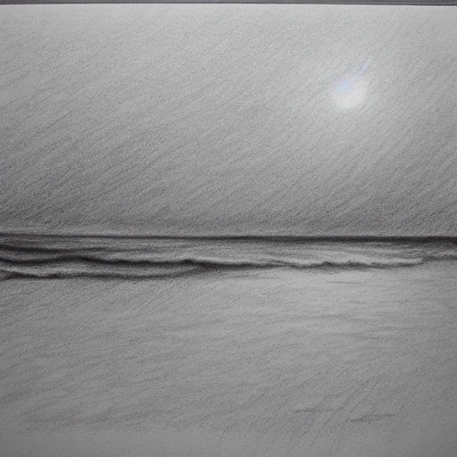 , Pencil Sketch, sunset sea.