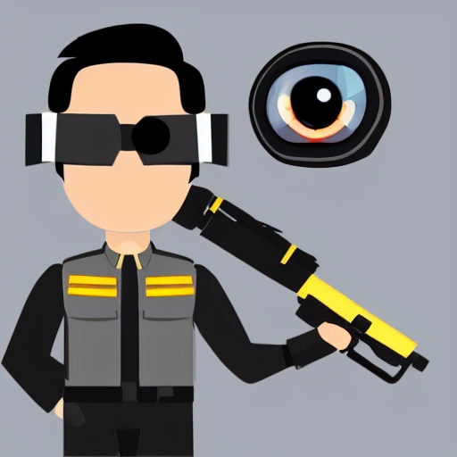 hawk as special agent with dark googles, weapons, handsfree, Cartoon